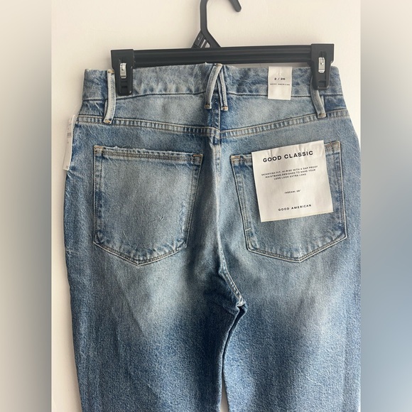 Good American Good Classic High Rise Distressed Slim- Straight Jeans, Size: 2 - Picture 9 of 9